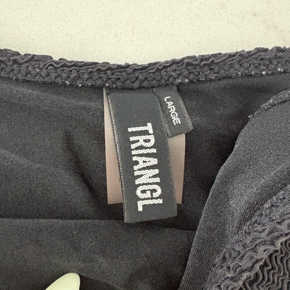 triangl swimwear Black Textured Scoop Bralette & Classic Bikini Bottom - Picture 3 of 6